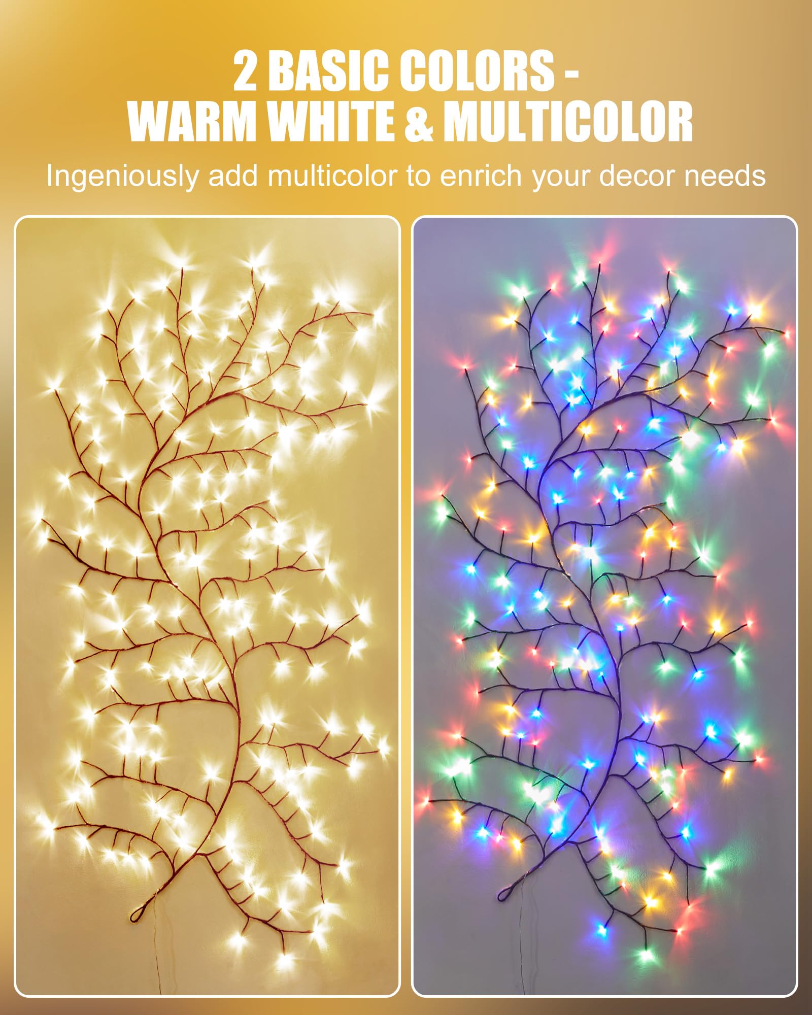 1 x 7.5 Feet / 18 Branches / 144 LED