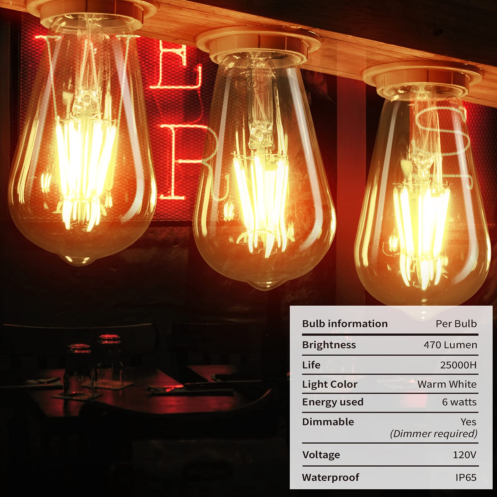 4 Count / LED Bulbs / Amber Warm
