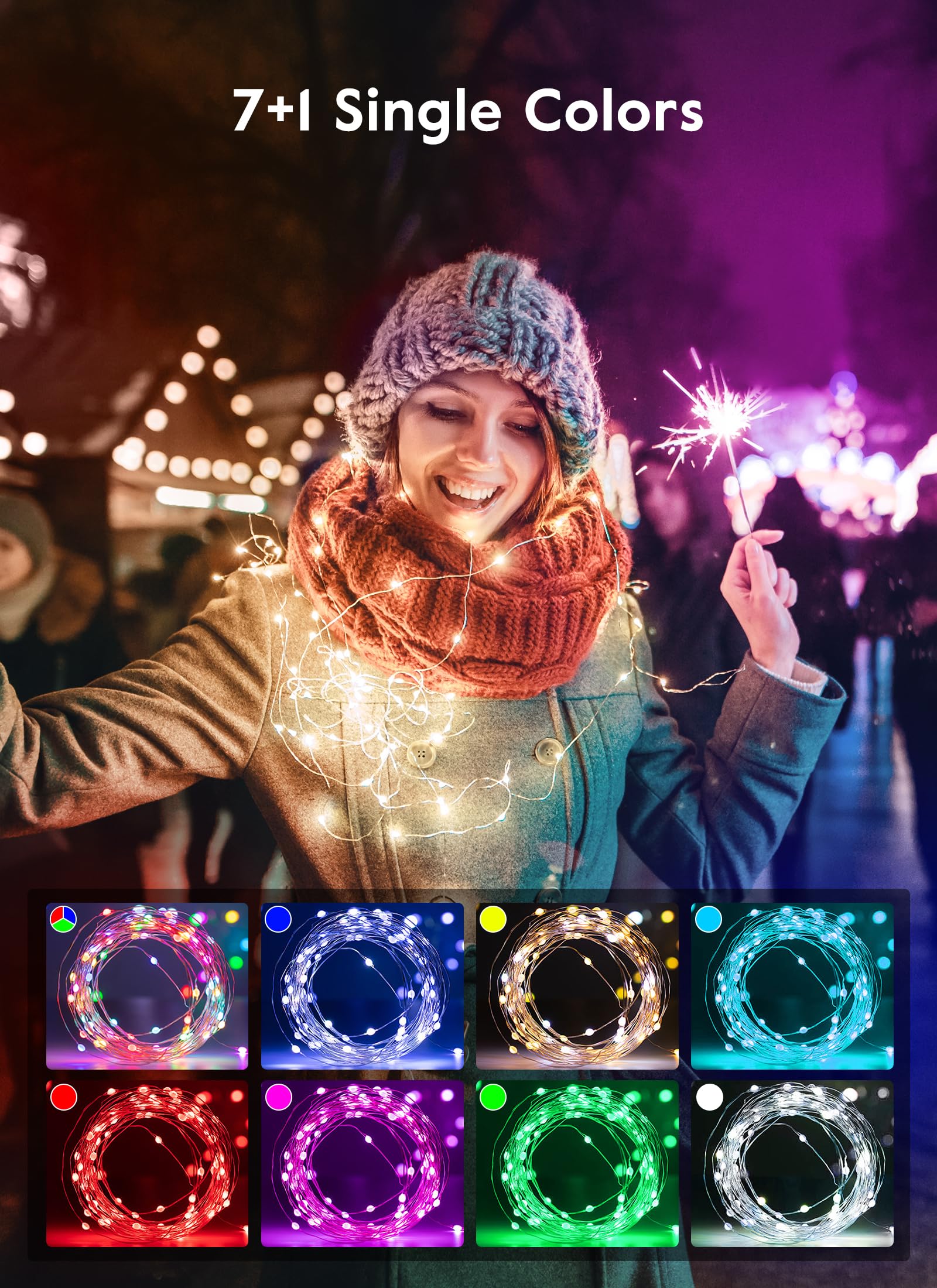 33 Feet / 100 LED / 7 Colors / 11 Modes