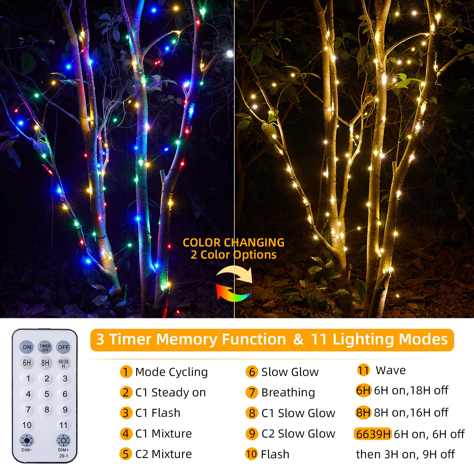 1 x 337 Feet / 1000 LED / Warm White and Multicolor