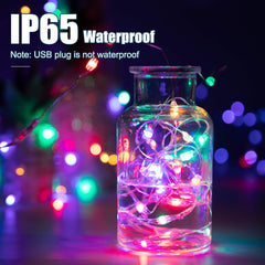 Silver Fairy Lights with USB & Adapter, Remote