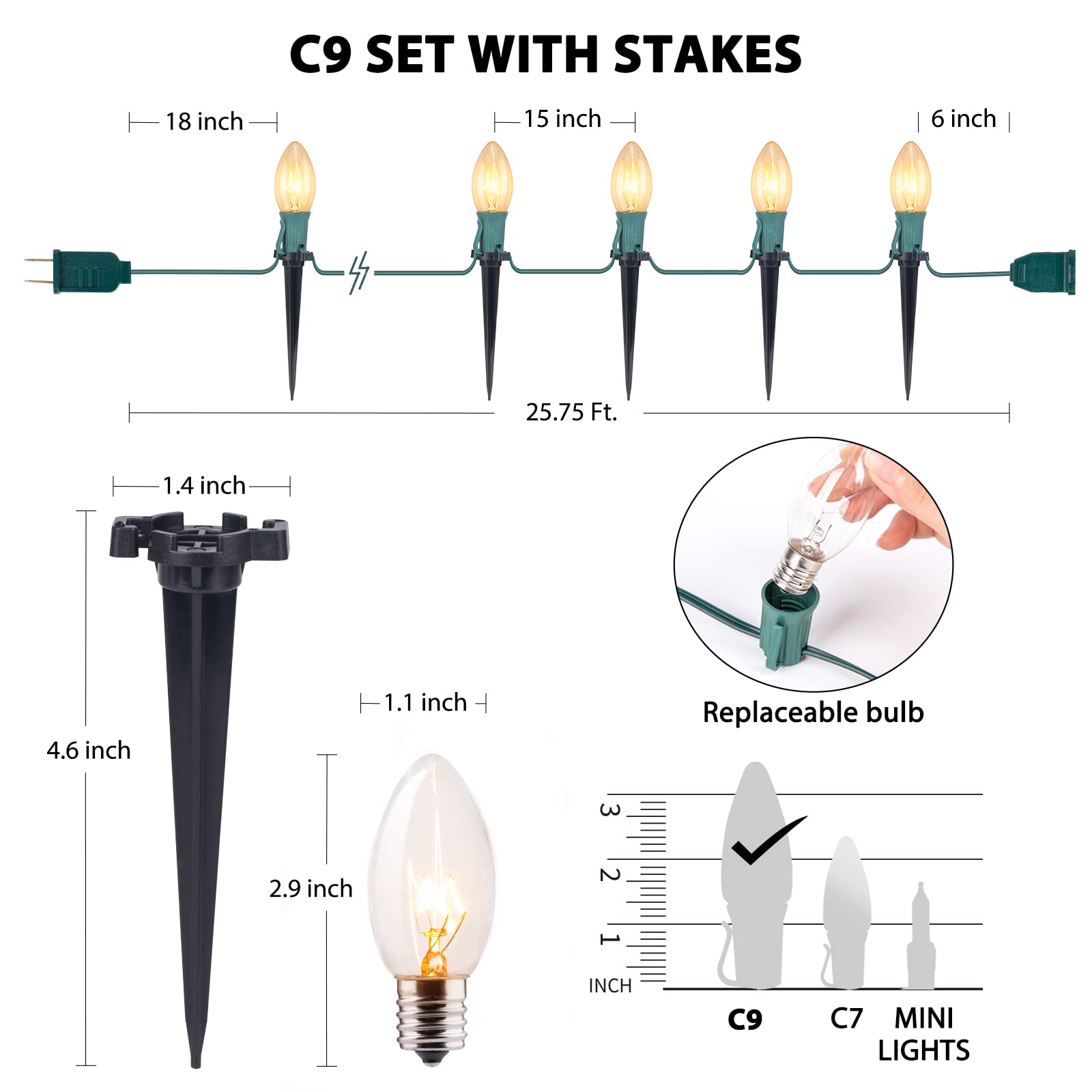 2 x 25.7 Feet / 20 ClearBulbs / Warm White