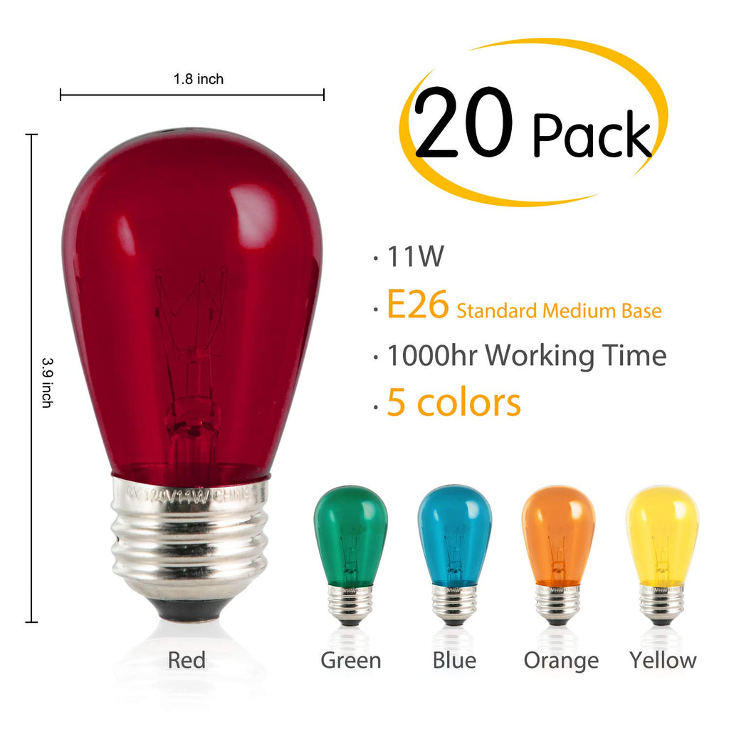20 Count / Incandescent Bulbs / Multicolor