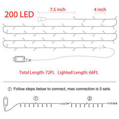 F5 Mini Lights with Adapeter & Remote, 8 Modes