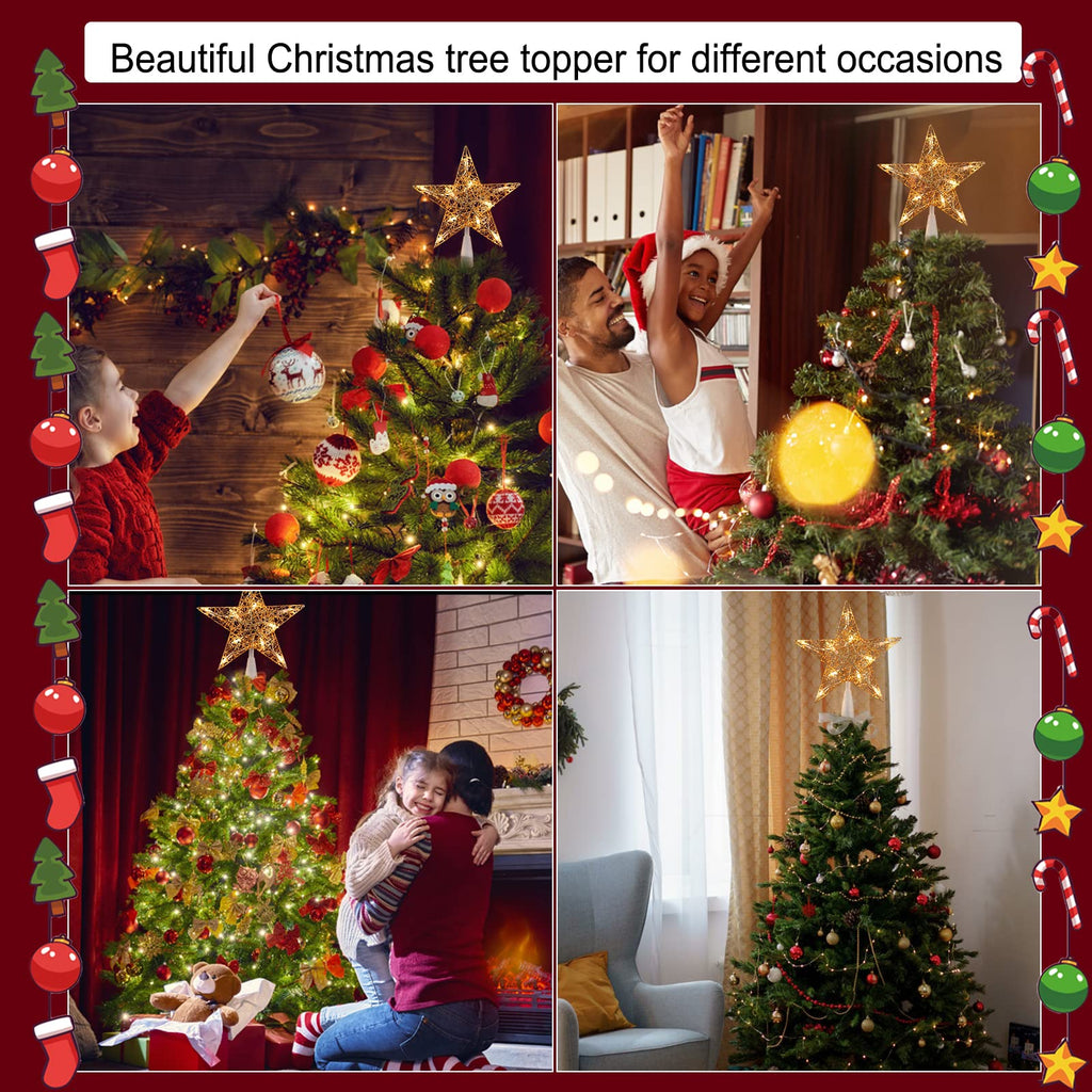 9.3 Inches / 10 Bulbs / Golden Twined Star