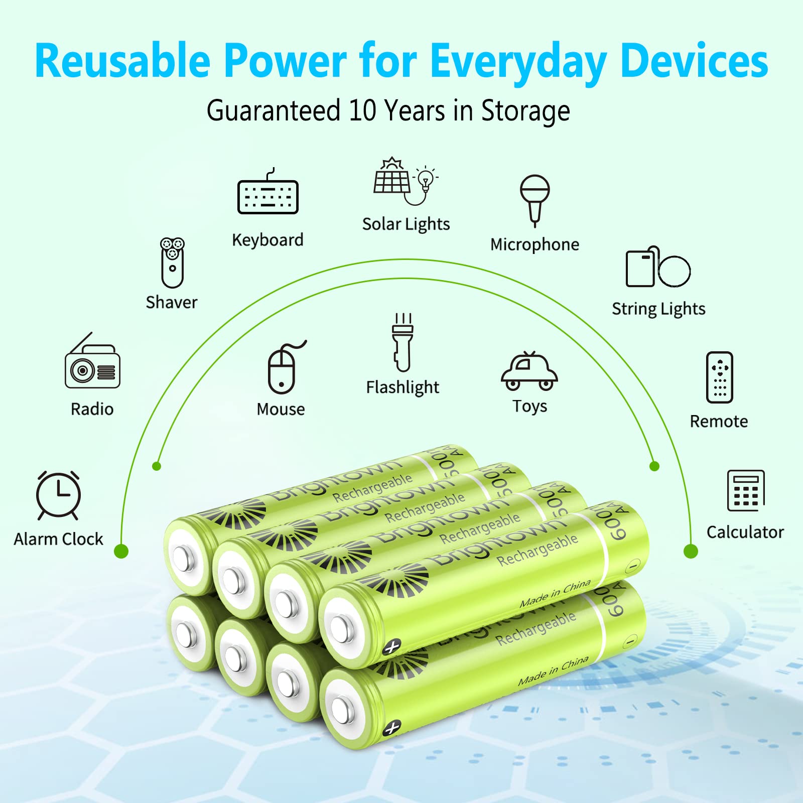 8 Count / 600mAh / AAA Battery