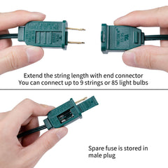 1 x 9.5 Feet / 9 Lights / Warm White