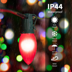 25 Feet / 25 Opaque Multicolor Bulbs / Green Wire