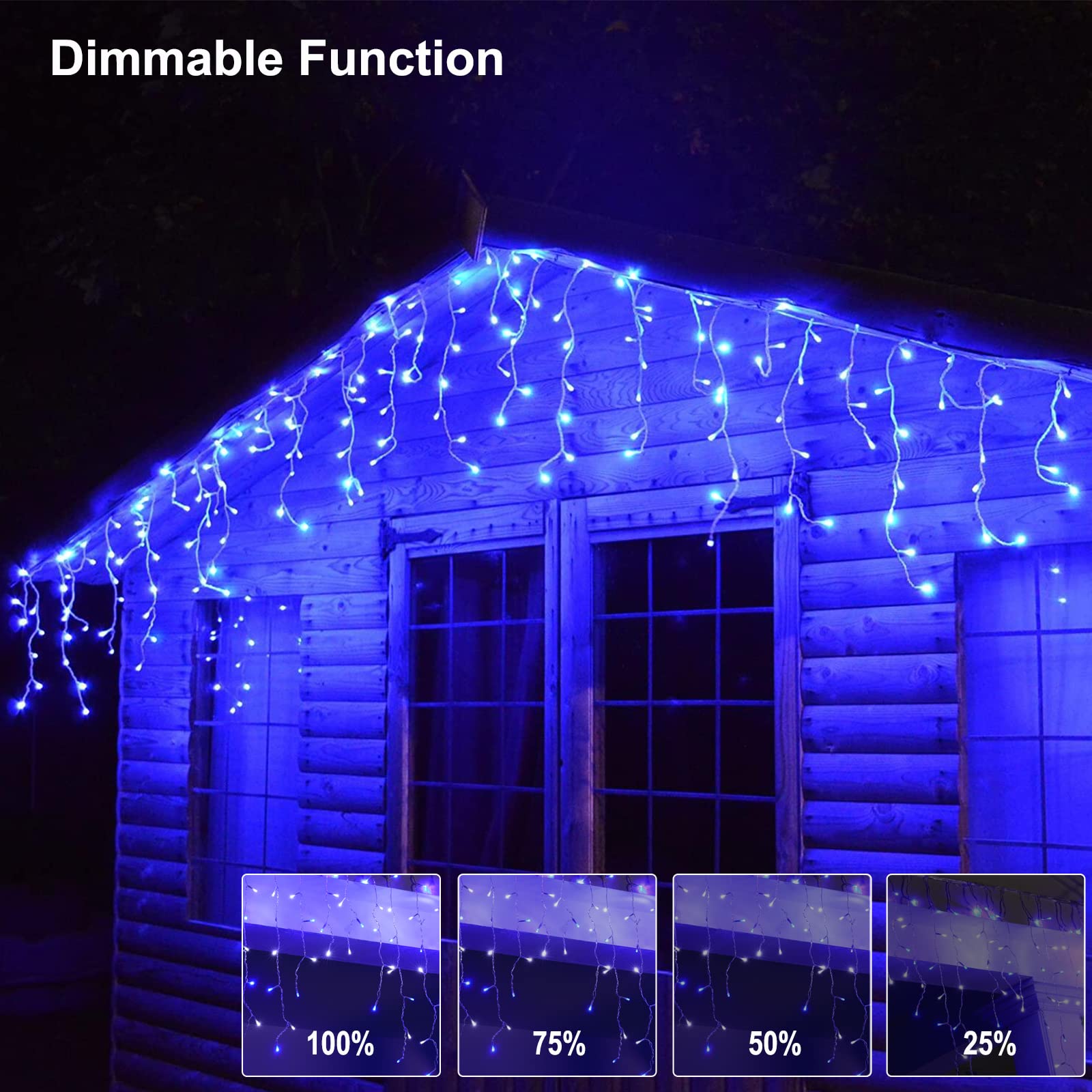 40 Feet / 81 Drops / 432 LED / Blue and White