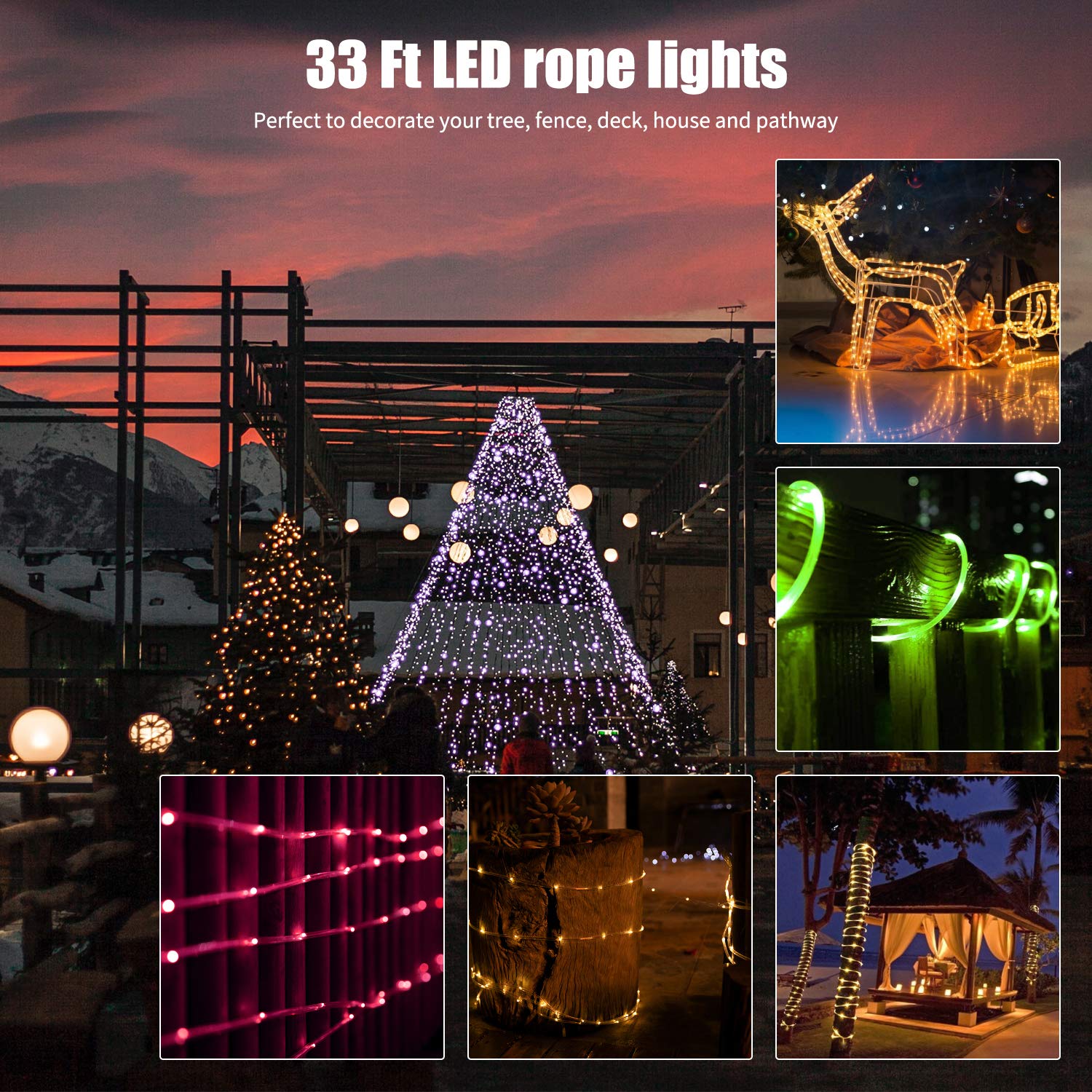 33 Feet / 100 LED / Multicolor / 13 Modes