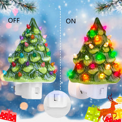 Christmas Ceramic Tree Night Light, Wall Plug