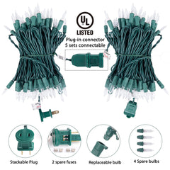 2 x 25 Feet / 100 Bulbs / Warm white