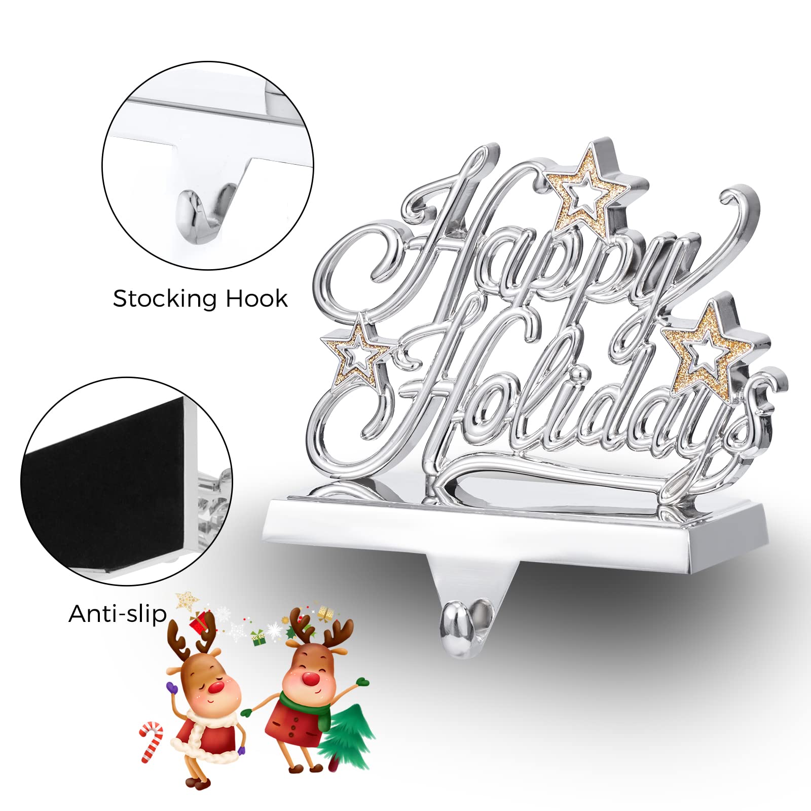 2 Holder / Happy & Merry / Silver