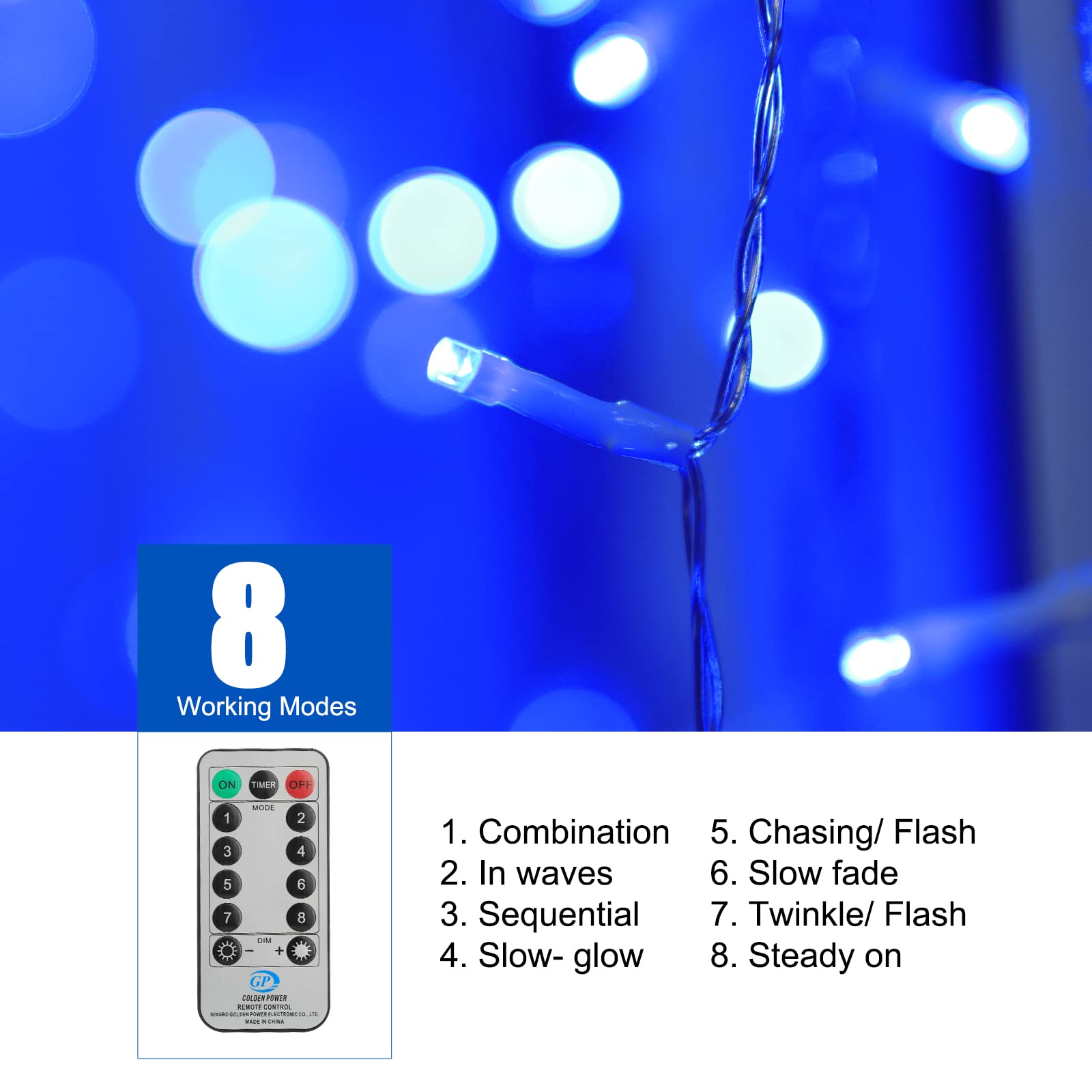 66 Feet / 138 Drops / 736 LED / Blue
