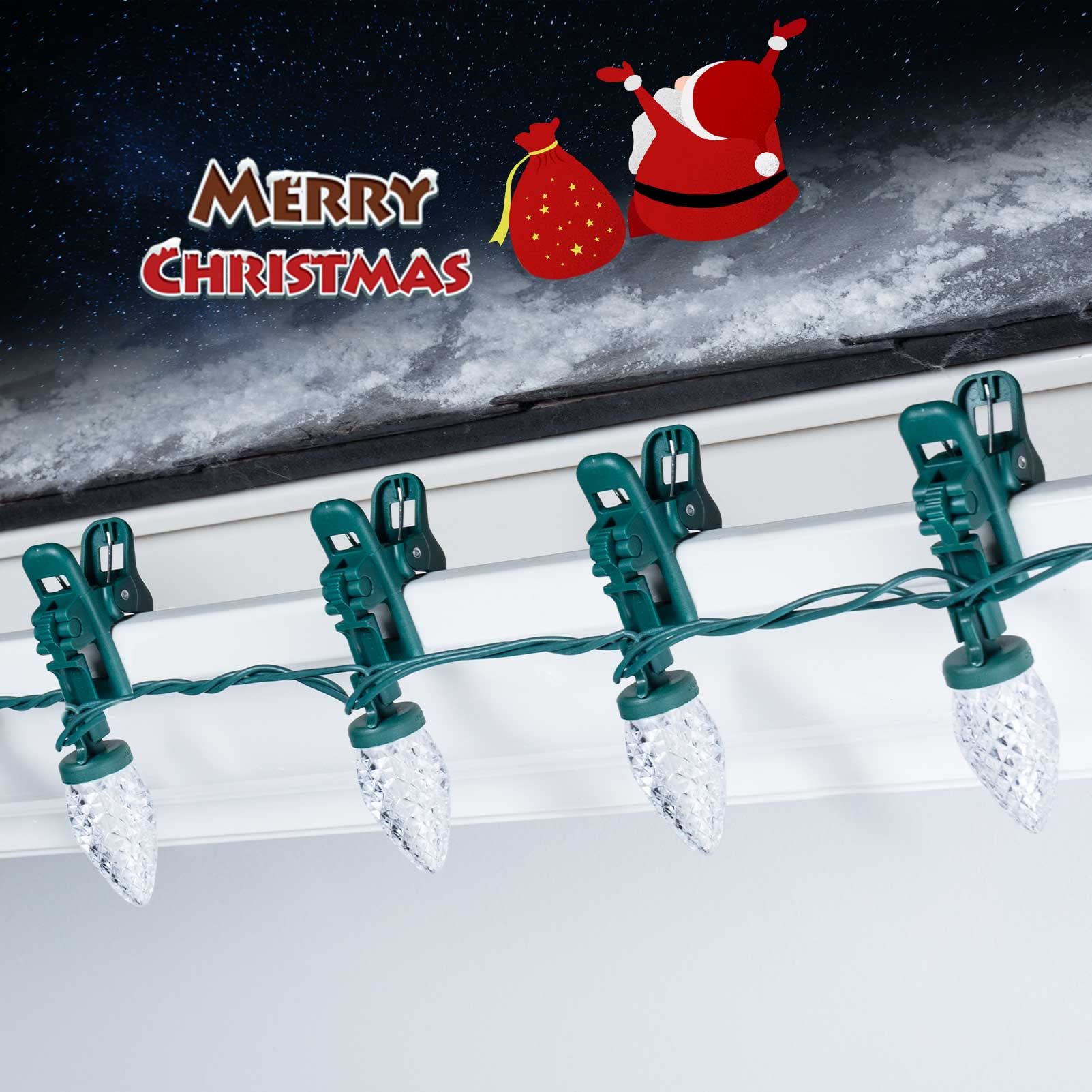 Christmas C9 Strawberry LED String Lights on Green Wire with Quick Clips