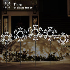 2 Pack / 27 Feet / 5 Snowflakes / Pure White