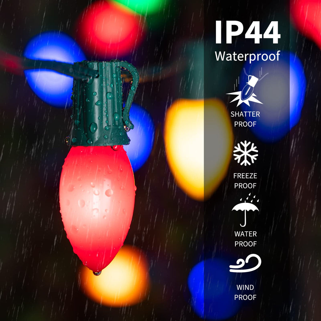 50 Feet / 50 Frosted Bulb / Multicolor