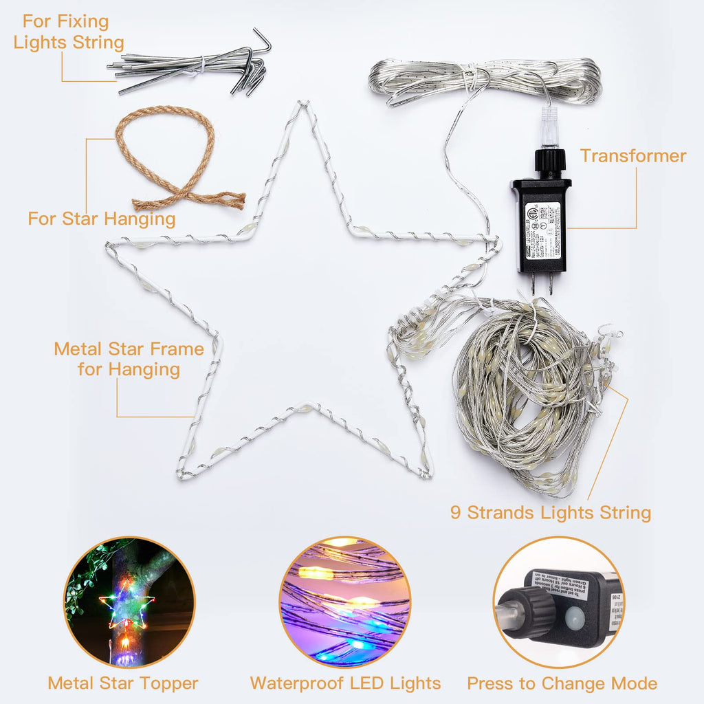 11.8 Feet / 9 Drops / 344 LED / Multicolor