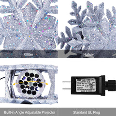 9.6 Inches / Silver Snowflake Topper / Snowflake Projection