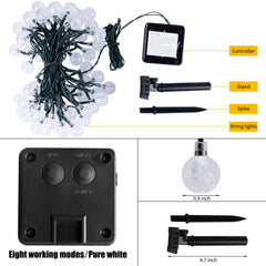 1 x 35 Feet / 60 LED / Crystal Globe / Pure White