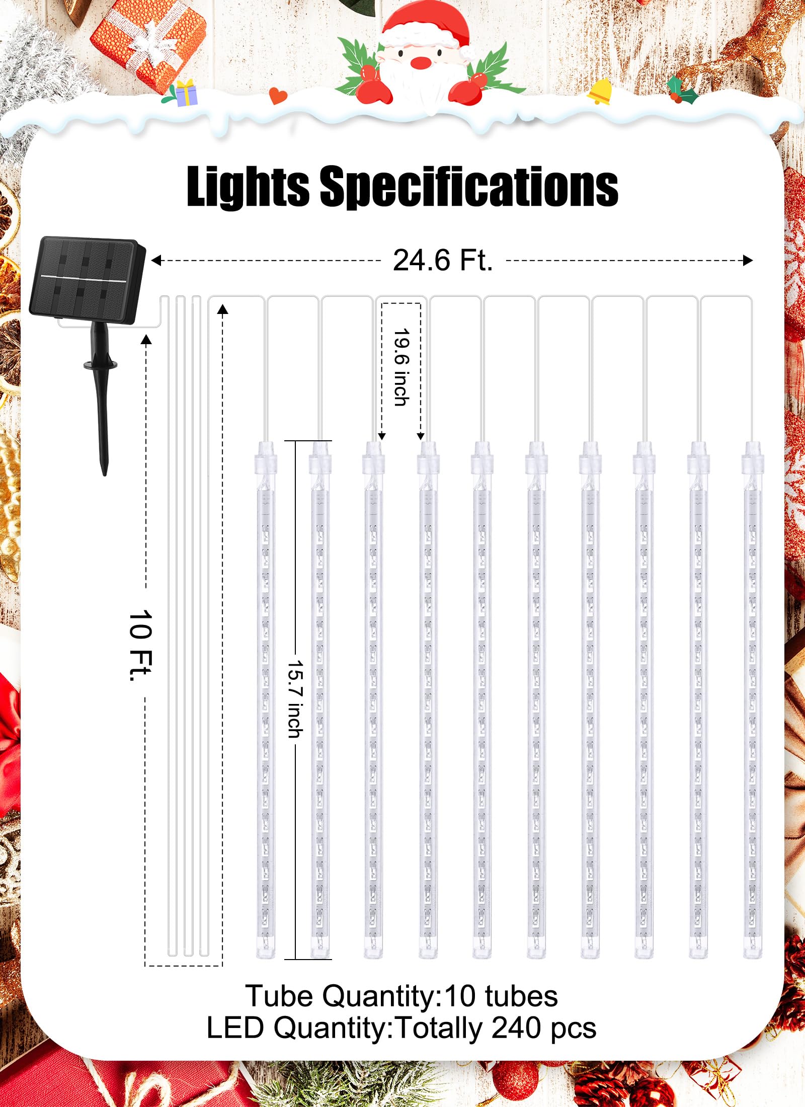 1 x 16 Inches / 10 Tubes / 240 LED / Multicolor