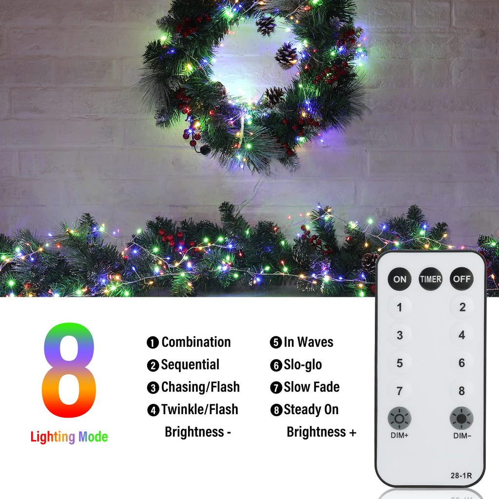 1 x 10 Feet / 200 LED / Multicolor / Silver Wire