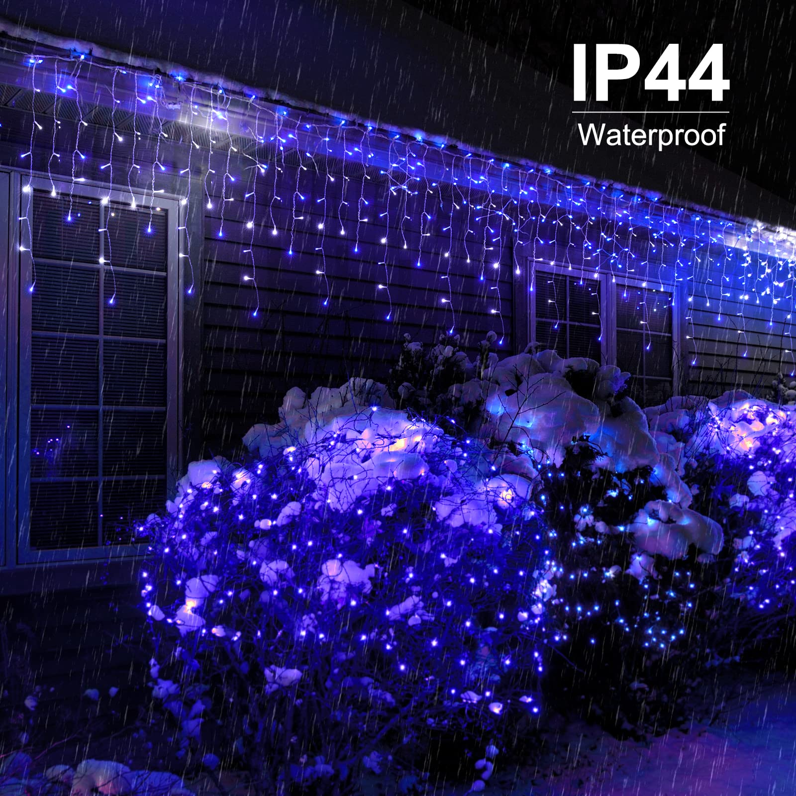 33 Feet / 72 Drops / 384 LED / Blue and White