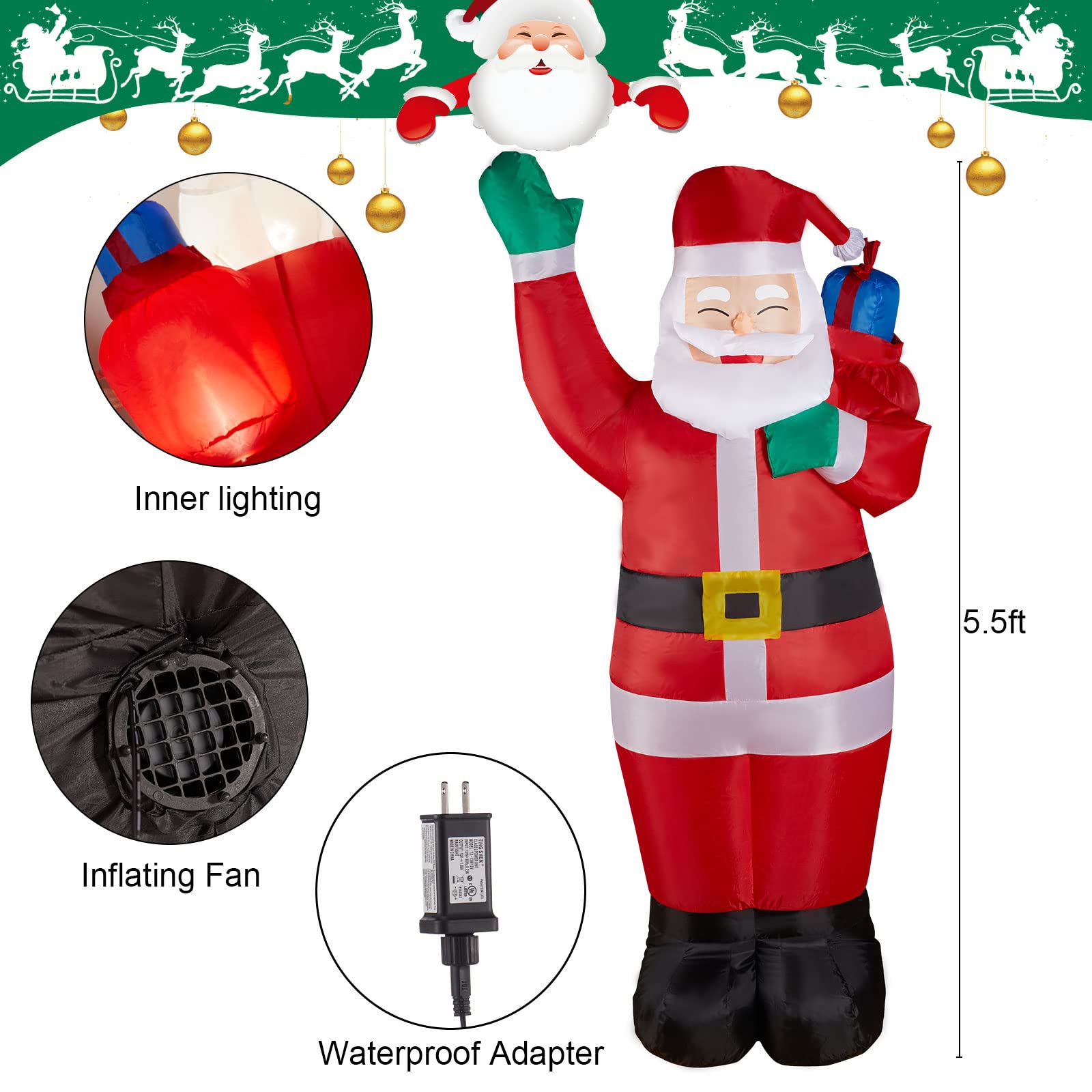 1 x 5.5 Feet / Santa Claus