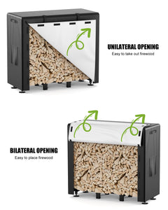 Firewood Rack Outdoor with Cover, 4 Feet