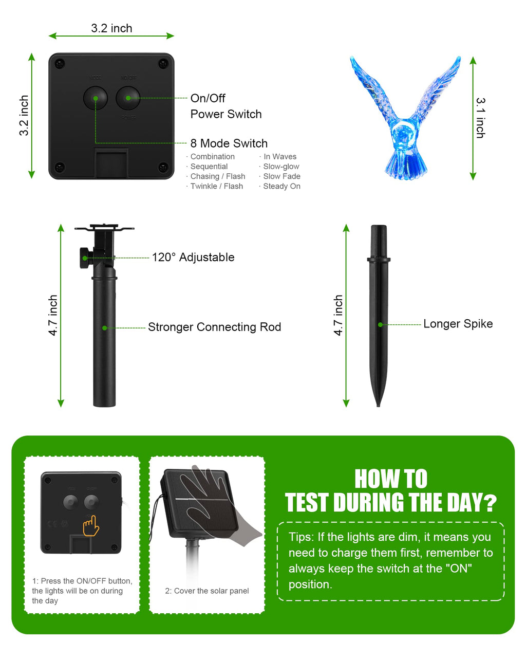 1 x 19 Feet / 20 LED / Hummingbird / Warm White