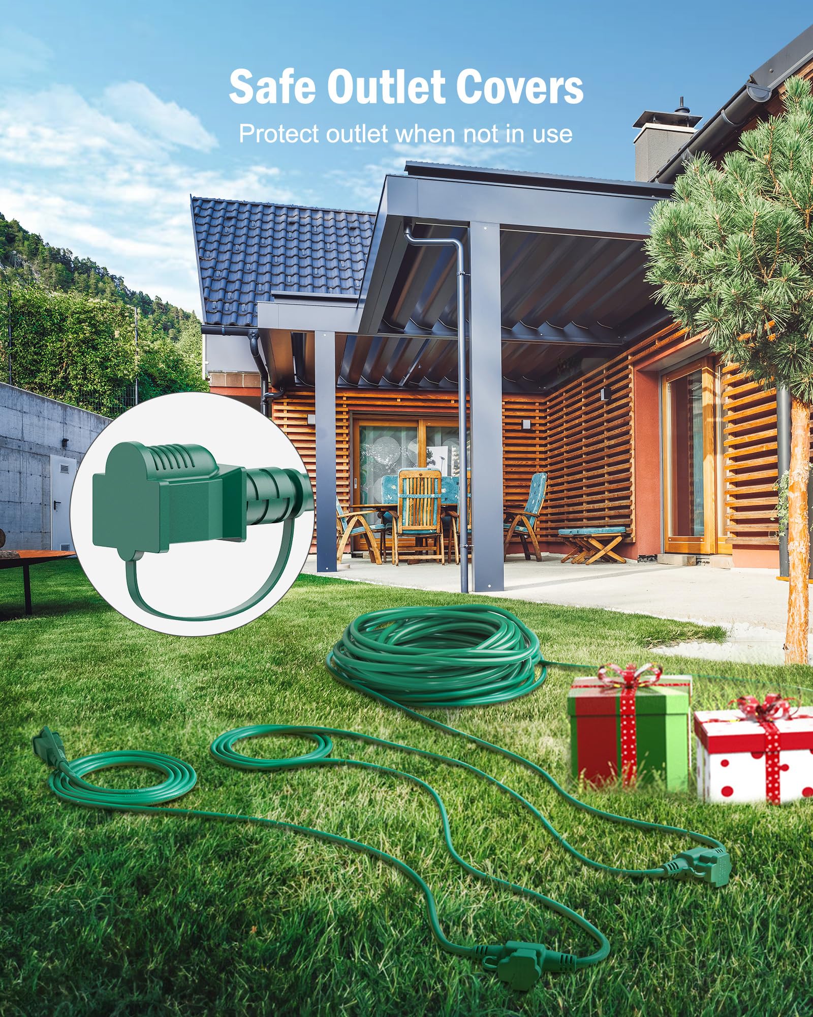 50 FT / 6 Outlets / Green