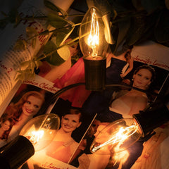 Christmas C9 Incandescent String Lights on Black Wire, E17 Sockets