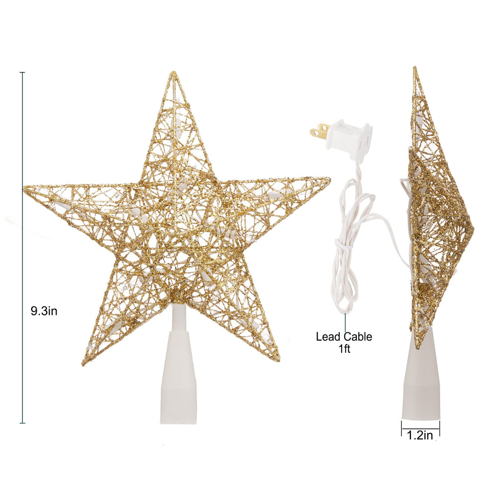 9.3 Inches / 10 Bulbs / Golden Twined Star