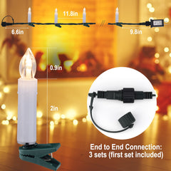 Christmas LED Candle String lights, Warm White
