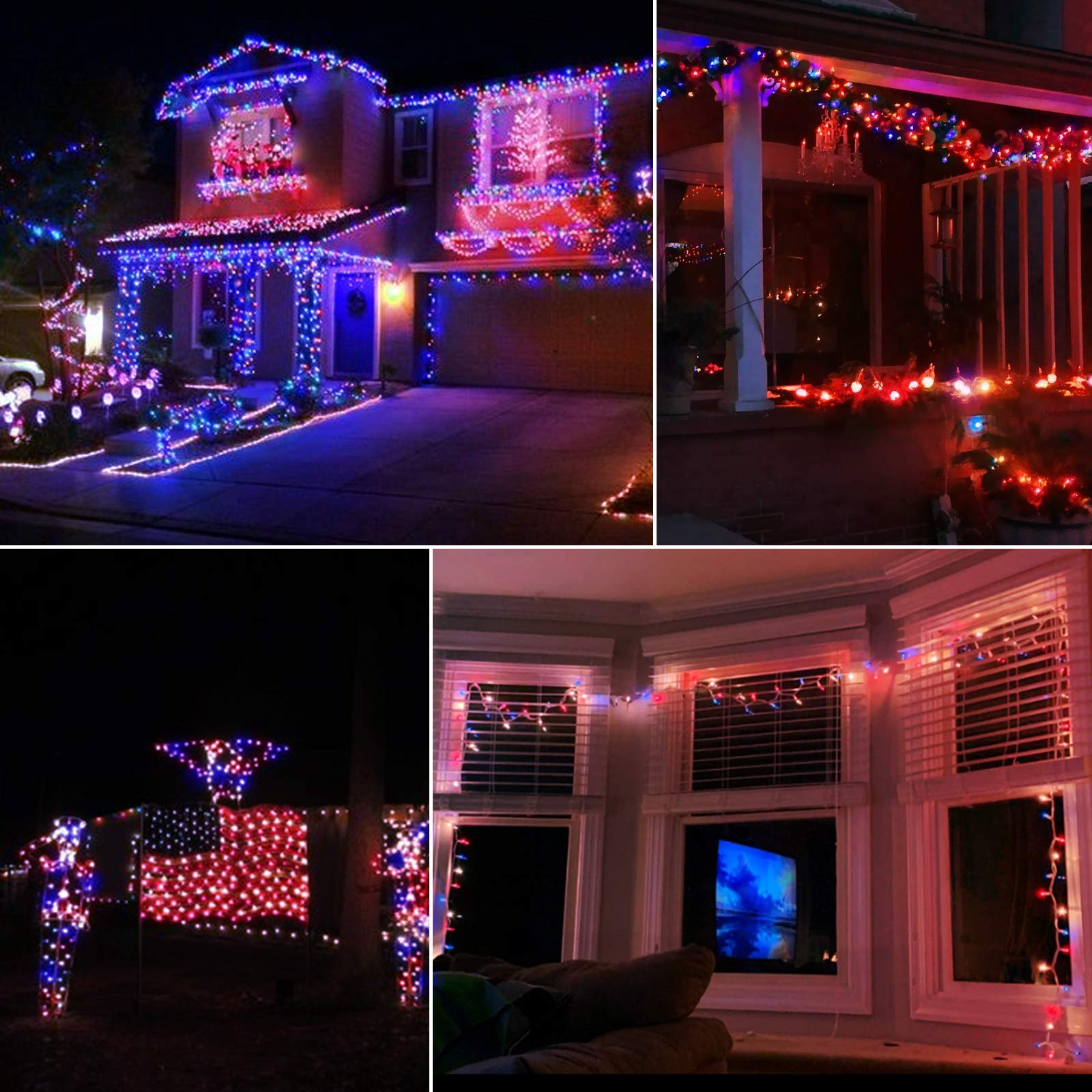 1 x 25 Feet / 100 Bulbs / Red White and Blue