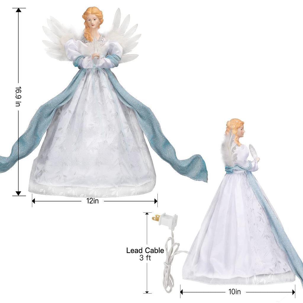 16.9 Inches / Angel with Star / Warm White