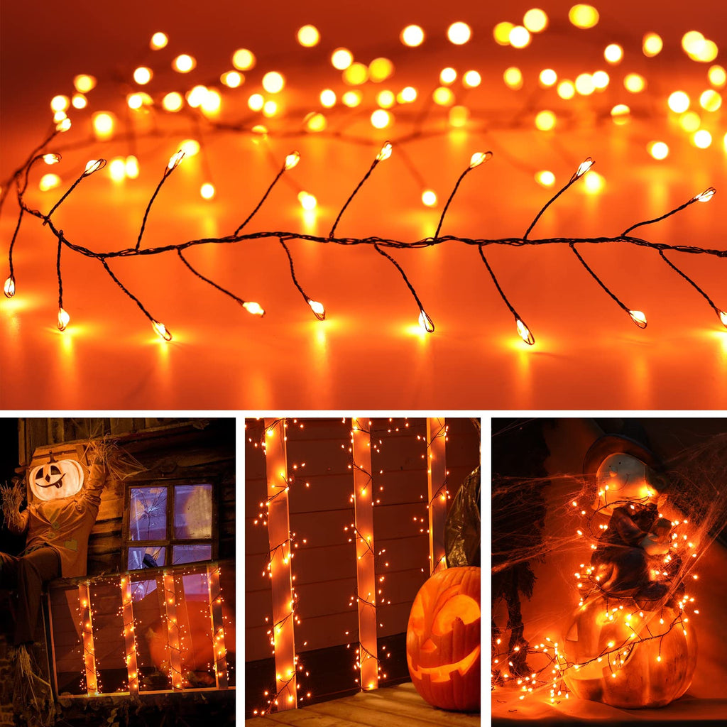 1 x 10 Feet / 200 LED / Orange / Black Wire