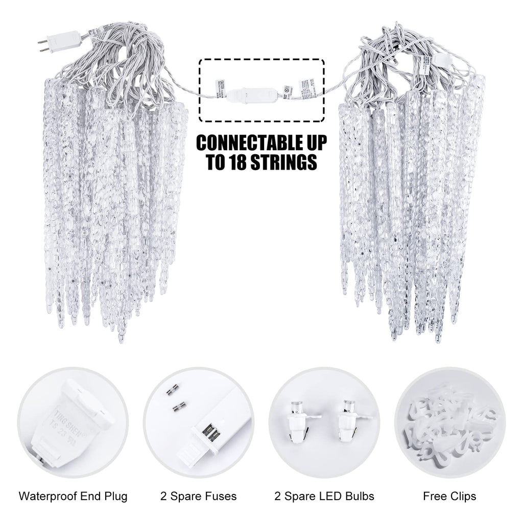 2 x 24.6 Feet / 20 Tubes / 100 LED / Cool White / Twinkle