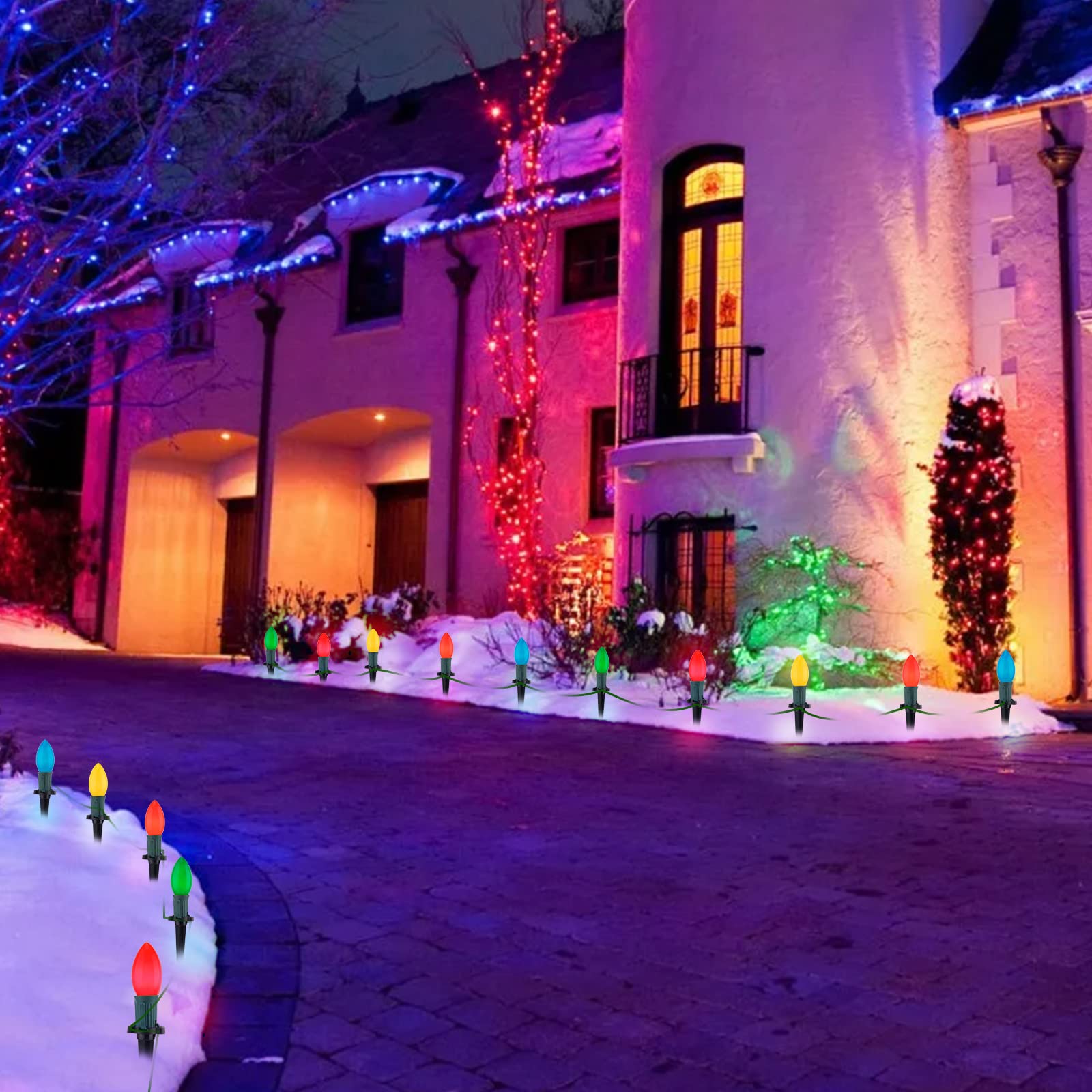 2 x 25.7 Feet / 20 ClearBulbs / Ceramic Multicolor