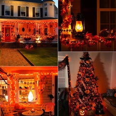 66 Feet / 200 LED / Orange / Black Wire