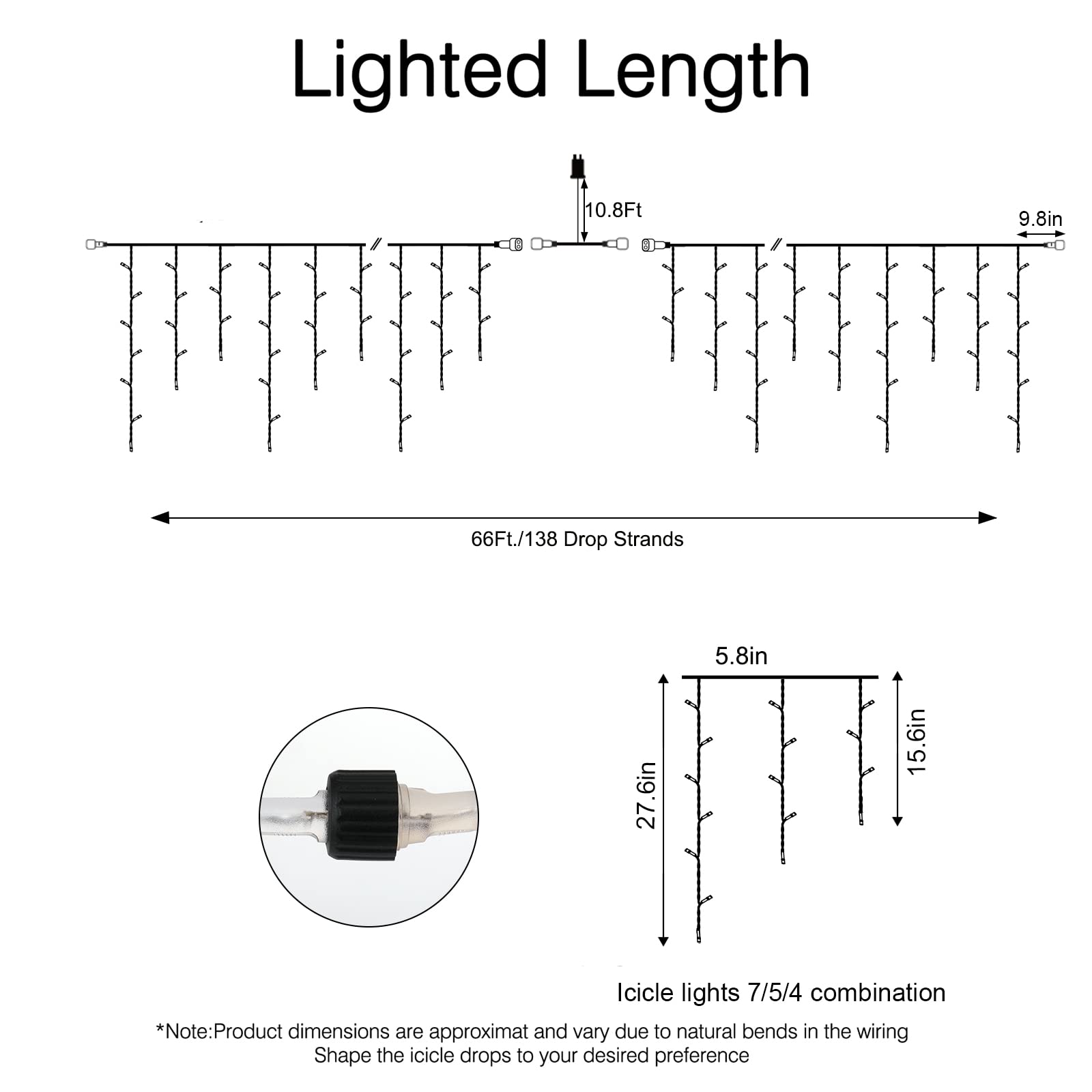 Christmas LED Icicle Lights with Remote