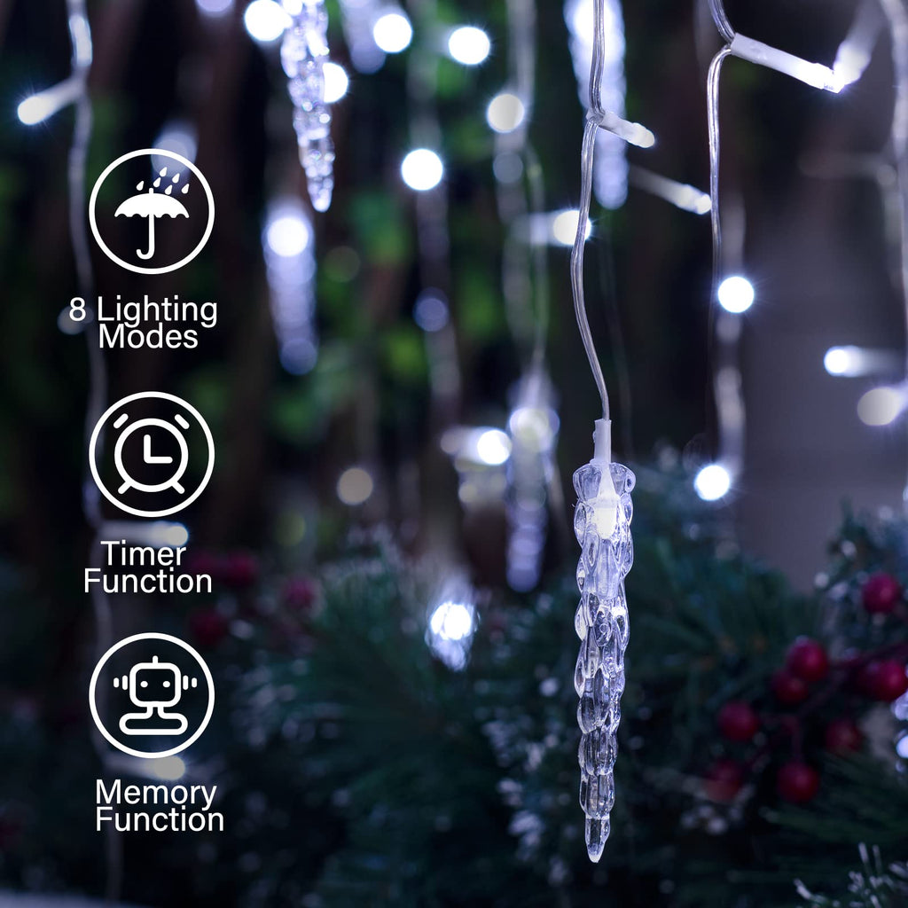 Icicle / 33 Feet / 60 Drops / 400 LED / Remote