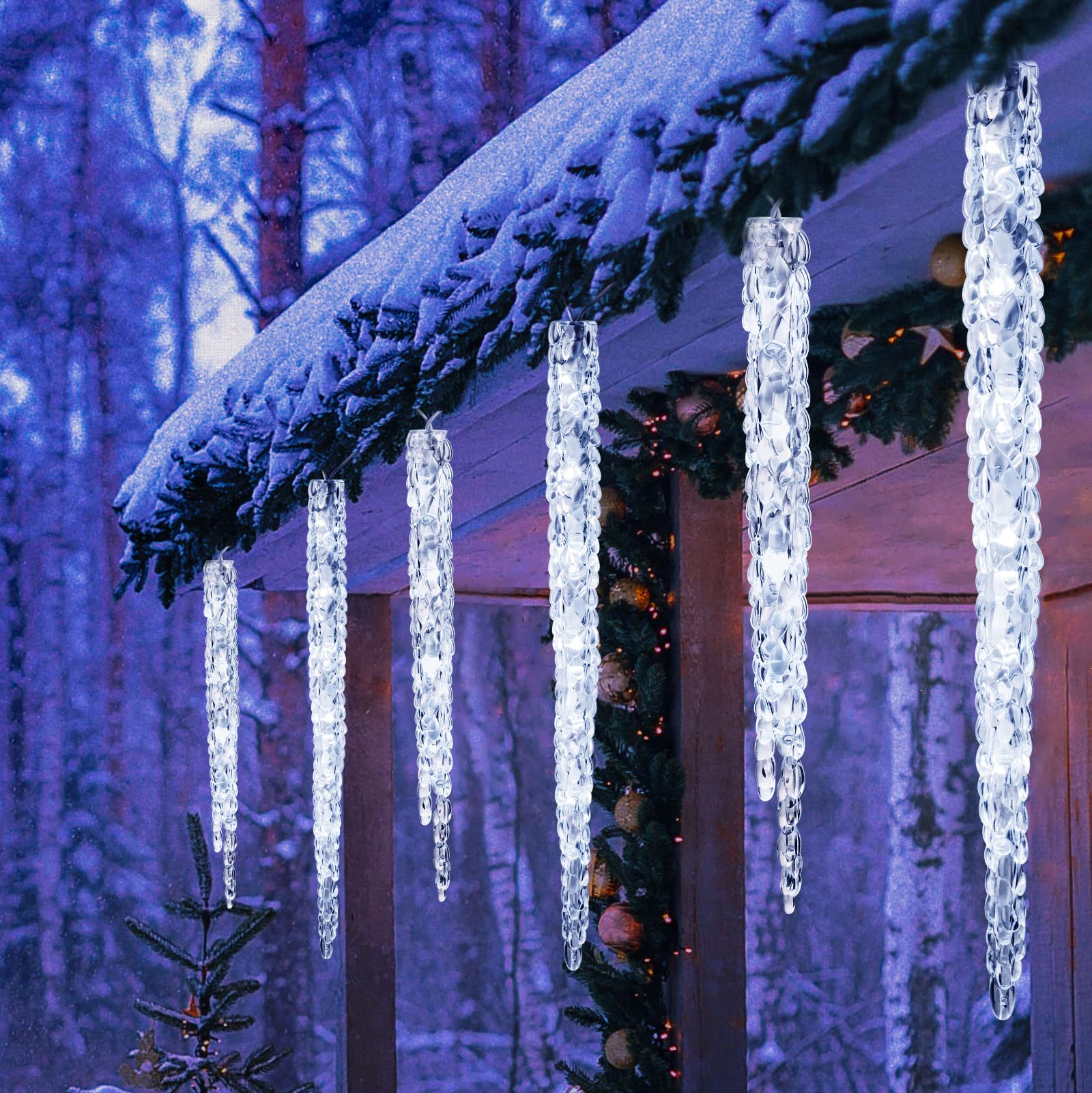 1 x 24.6 Feet / 20 Tubes / 100 LED / Cool White / Twinkle