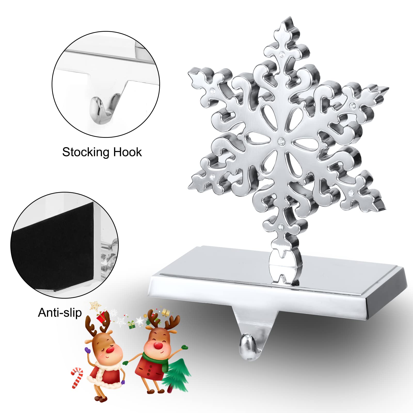 1 x Reindeer & Snowflake / Silver