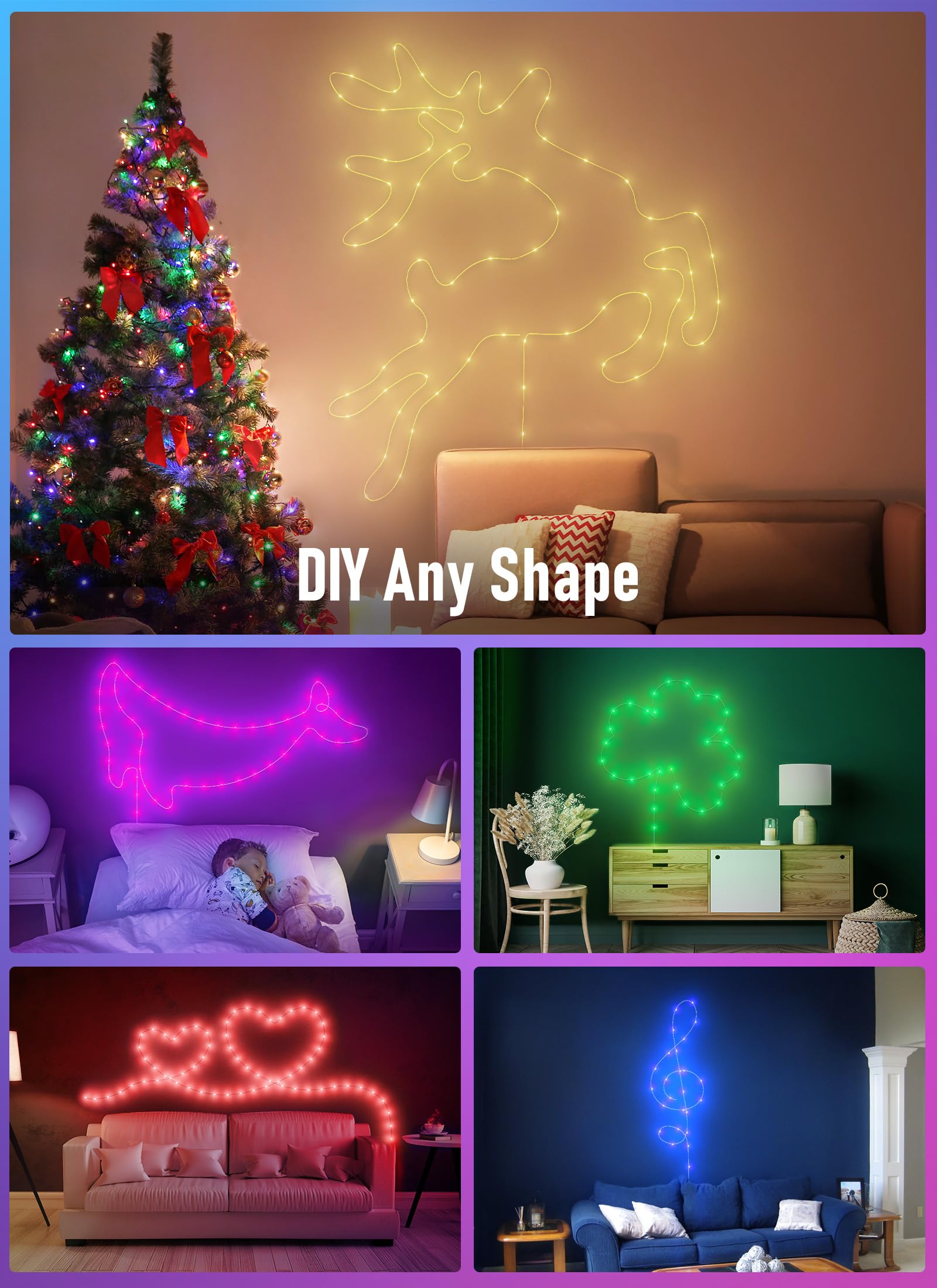 66 Feet / 200 LED / 9 Colors / 22 Modes