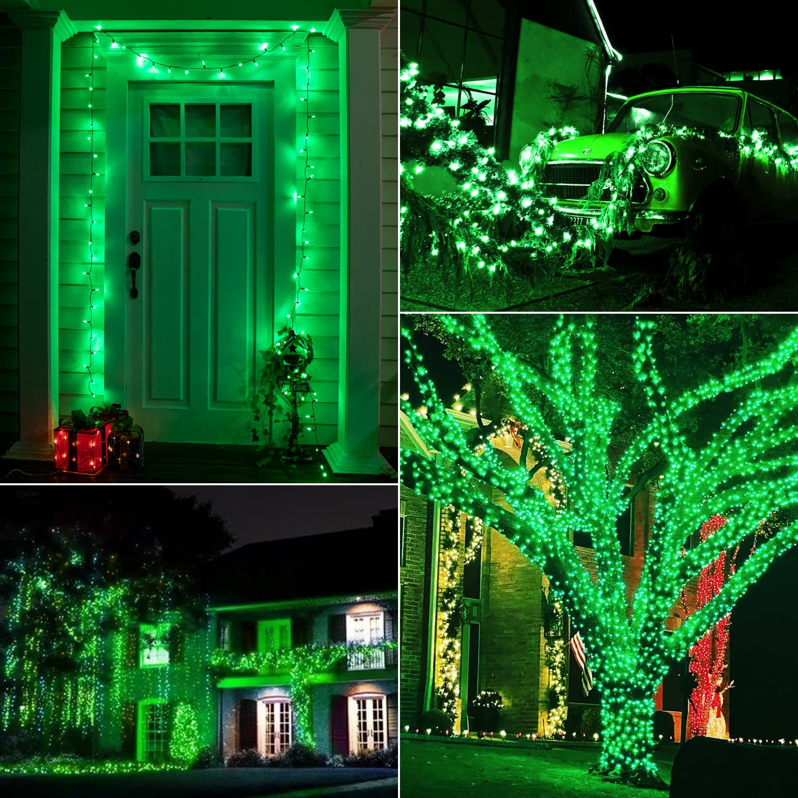 39 Feet / 100 LED / Green / Green Wire