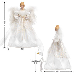 16.9 Inches / Angel with Candle / Warm White