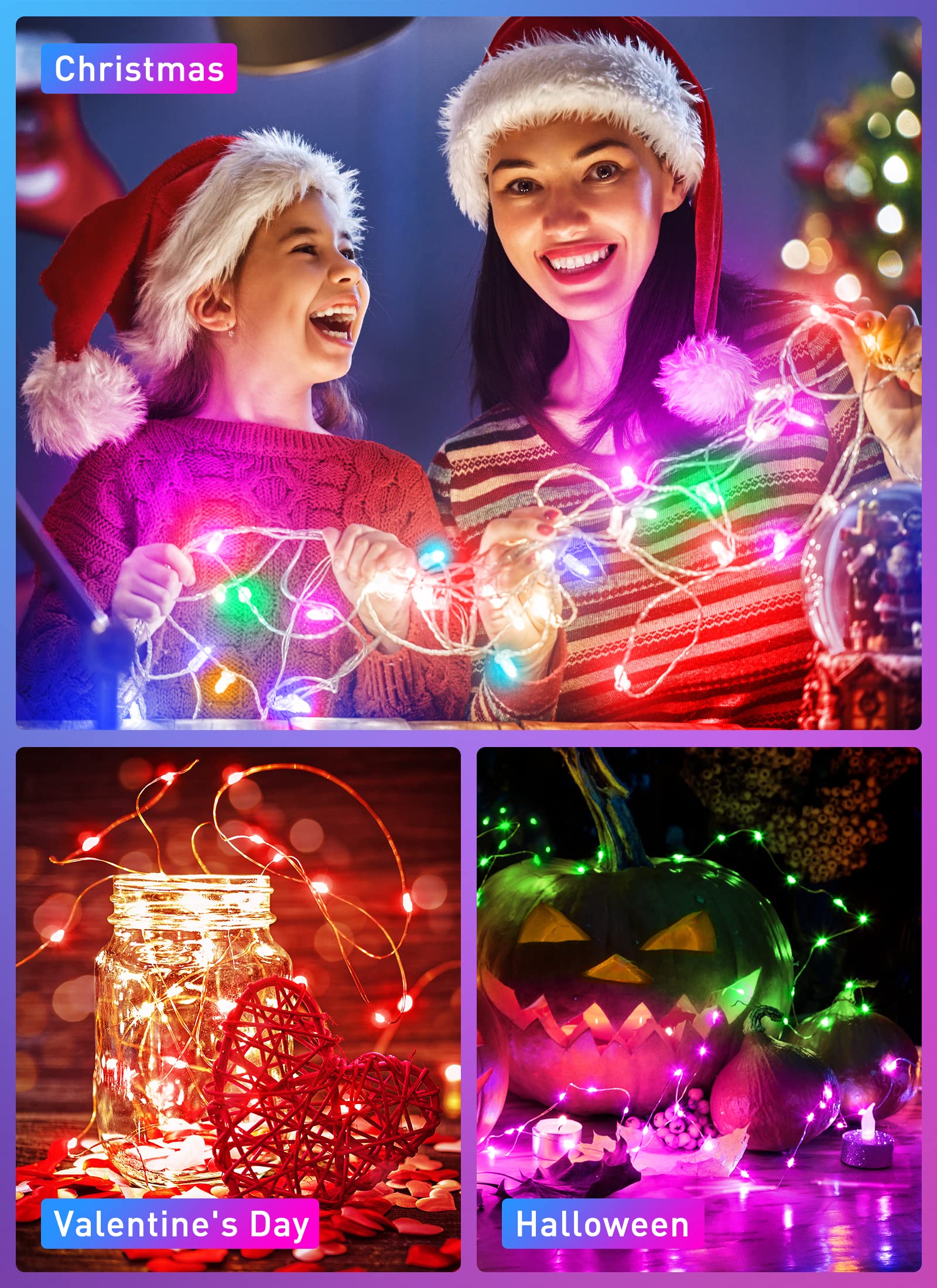 33 Feet / 100 LED / 9 Colors / 22 Modes