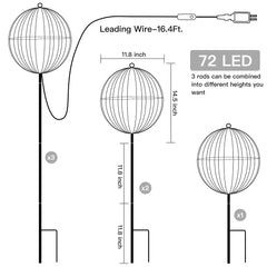 Christmas LED Starlight Sphere with Stake