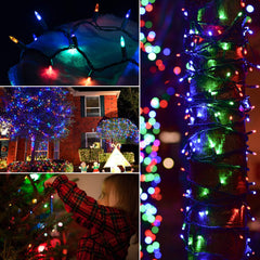 1 x 75 Feet / 200 LED / Warm White and Multicolor / Green Wire